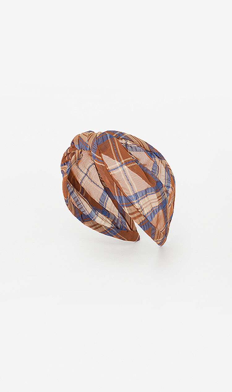 Brown check headband