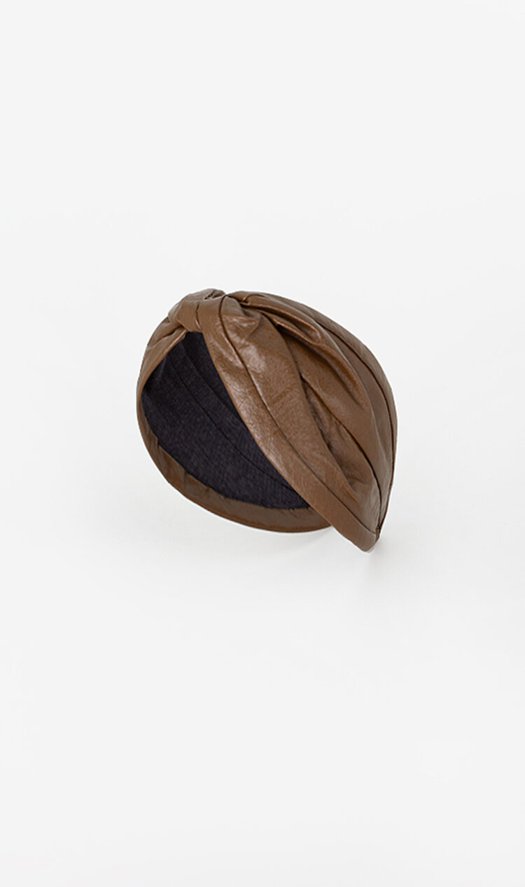 Tan faux leather headband