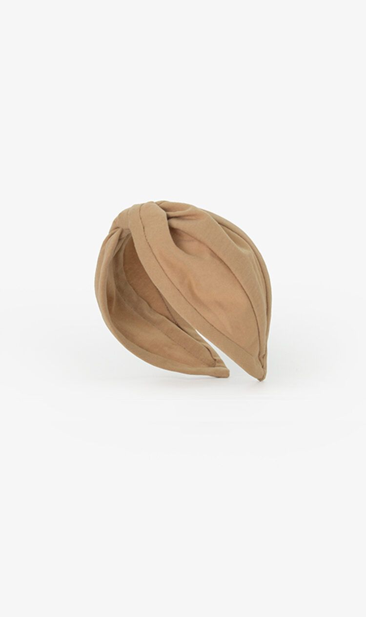 Warm beige jersey headband