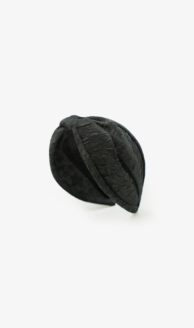 Black floral embossed headband