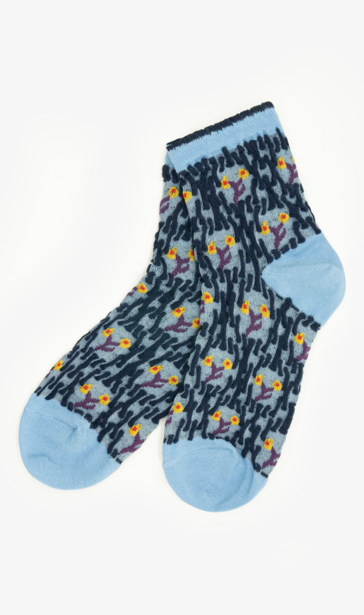 Blue abstract forest ankle socks