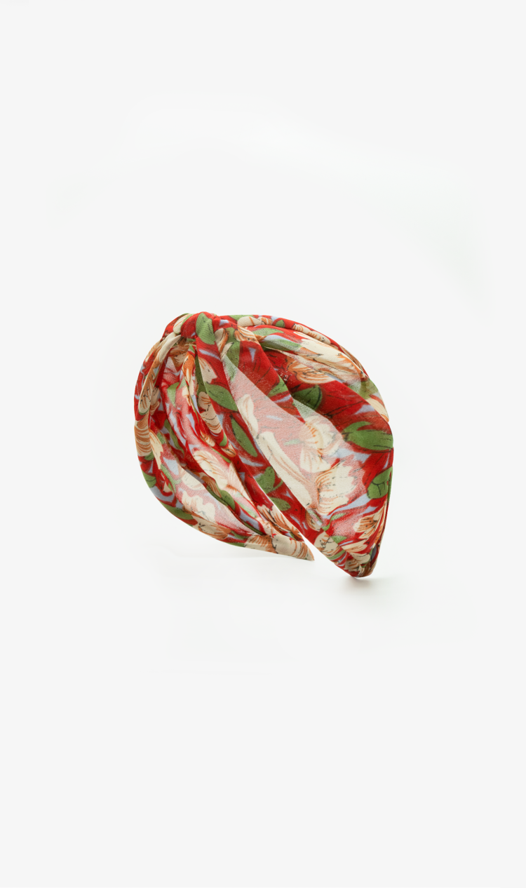 Crimson floral headband