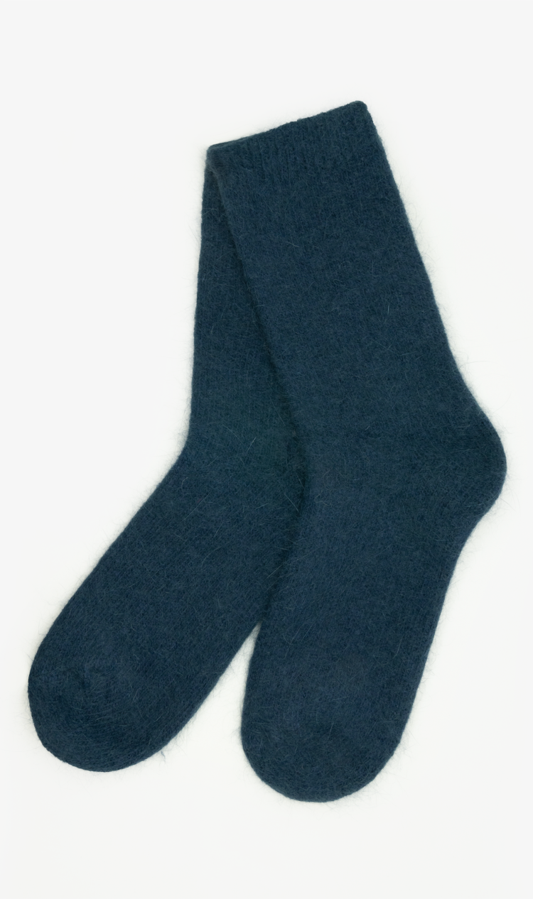 Navy angora socks