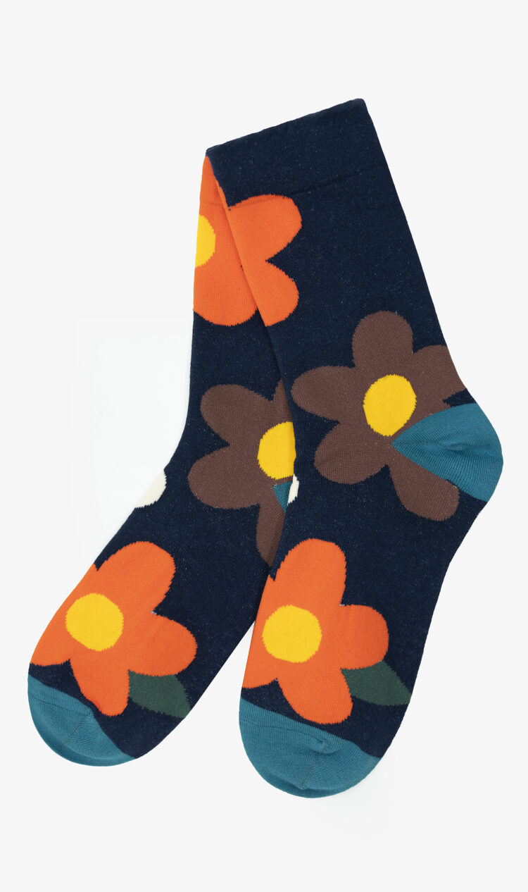 Navy daisy socks
