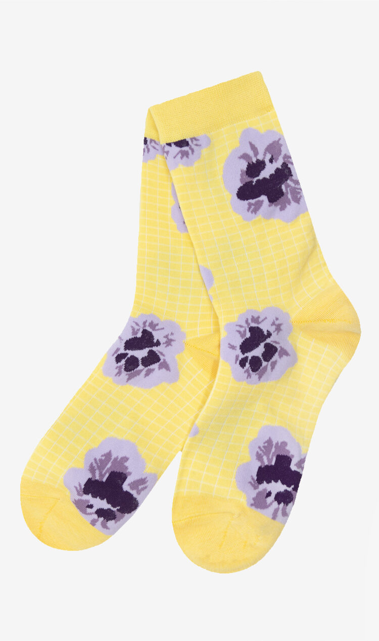 Lilac pansy socks