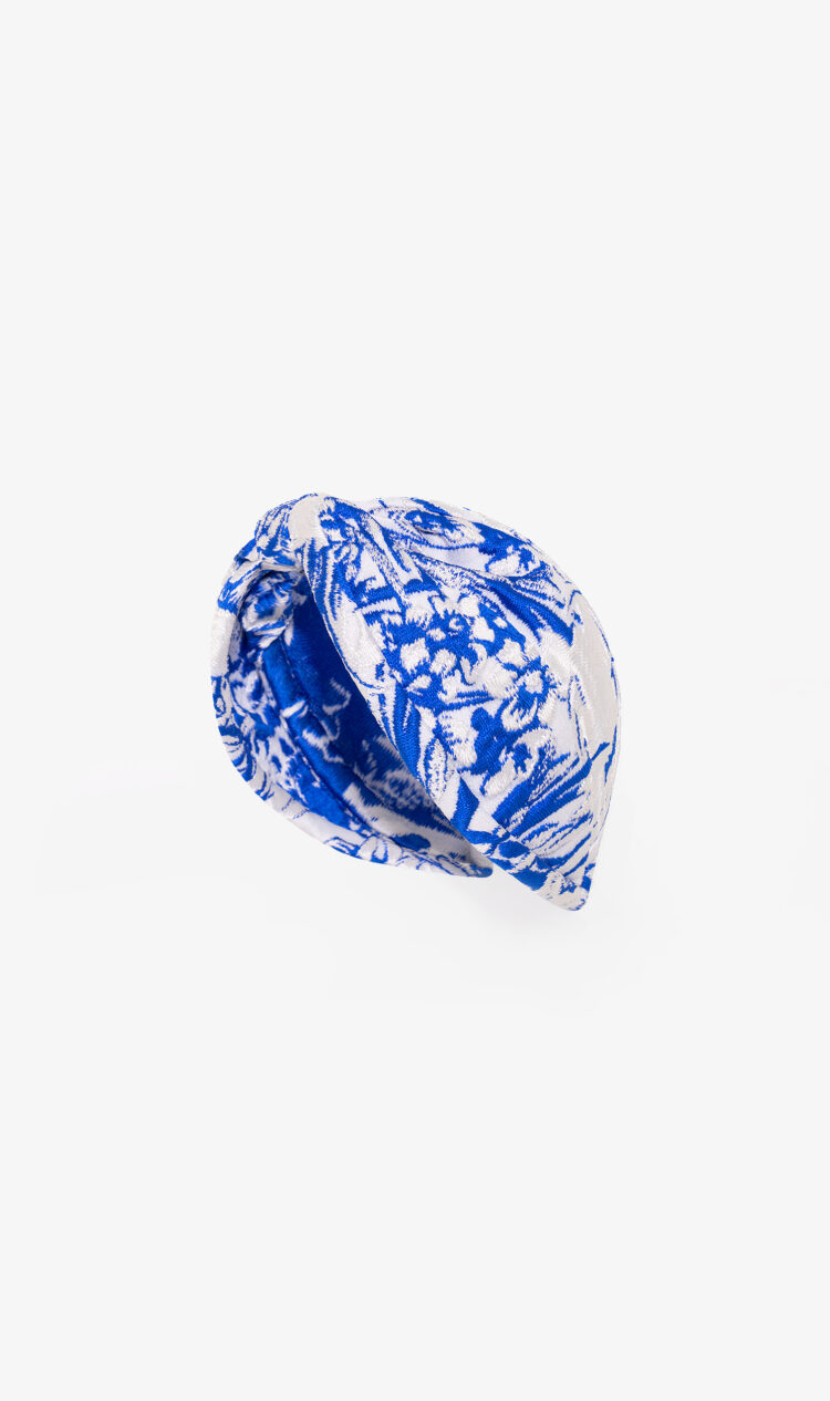 Cobalt abstract floral headband