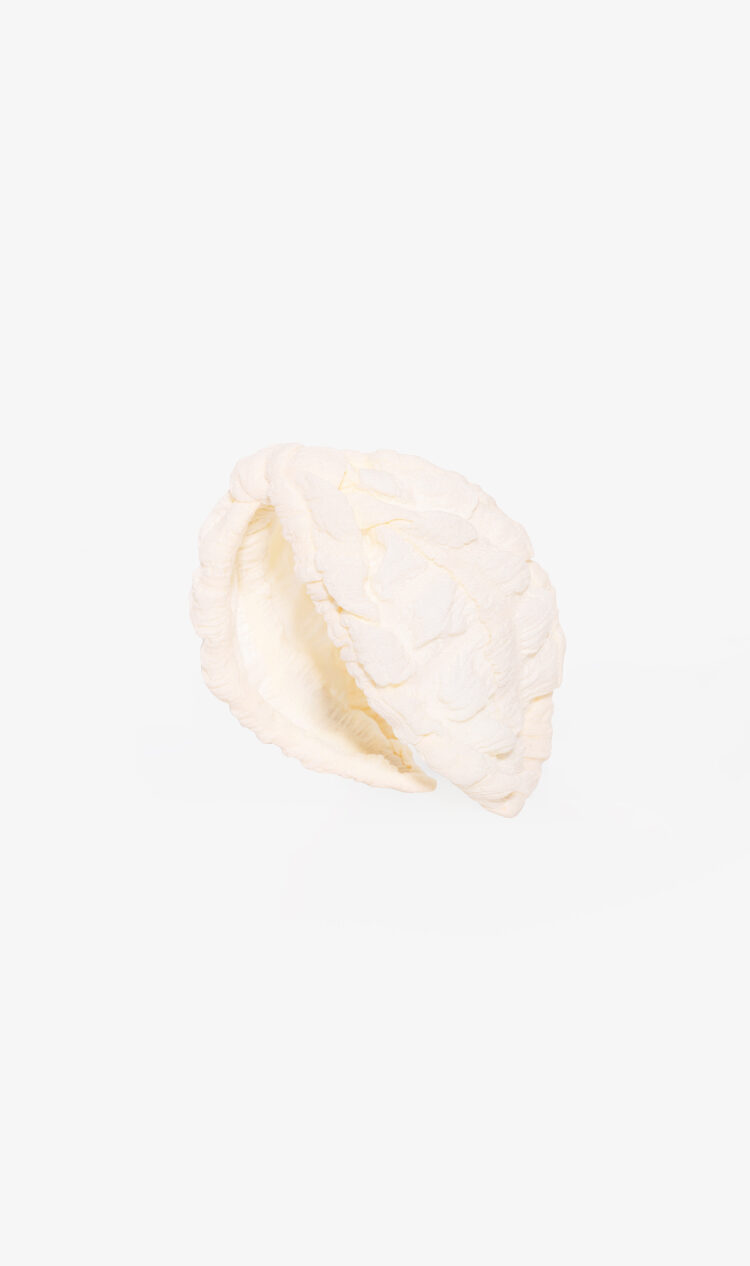 Cream bubble knit headband