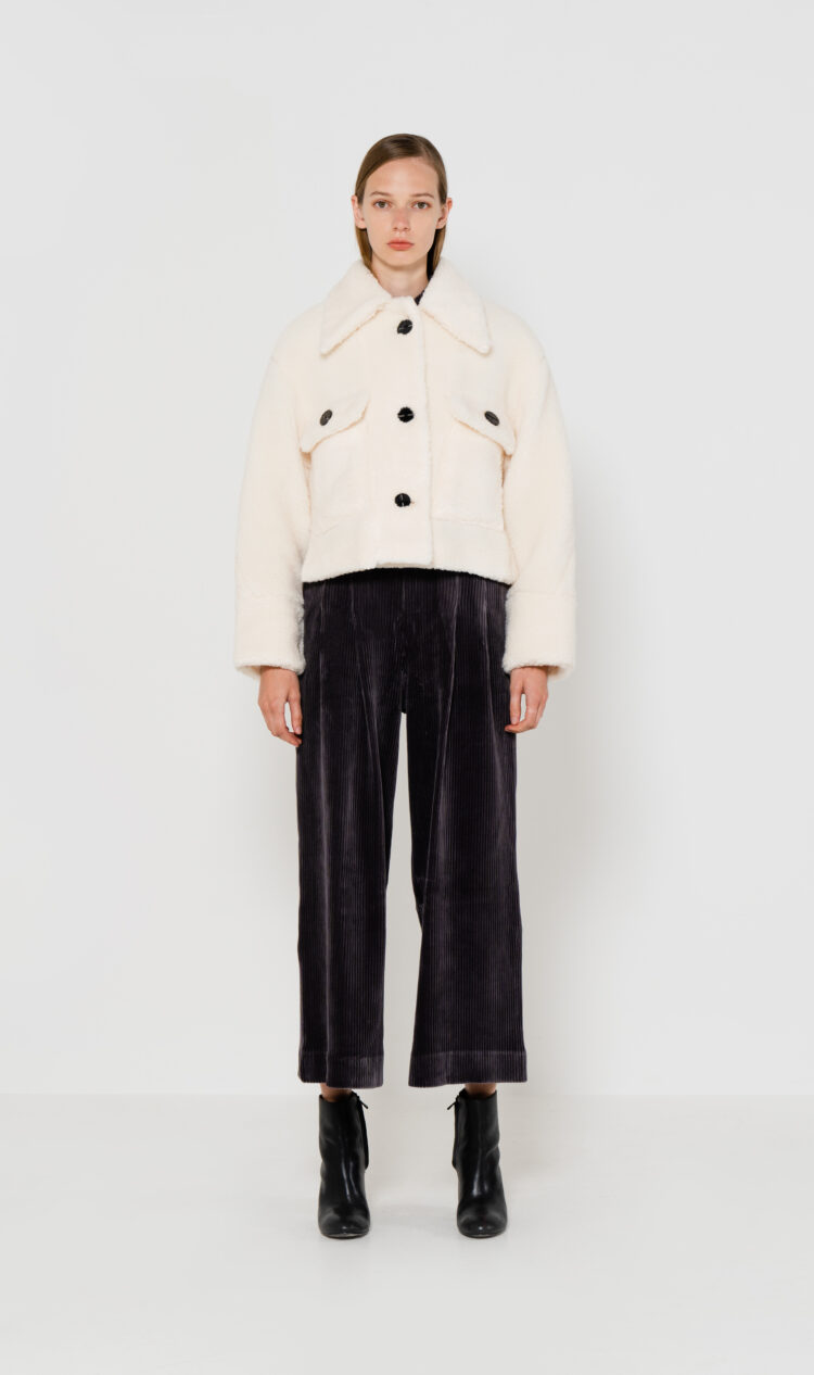 Cream faux shearling jacket