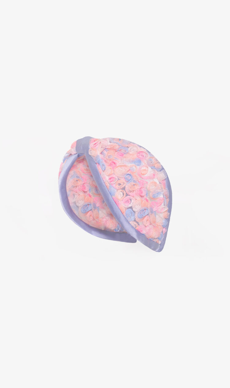 Pink mesh rose headband