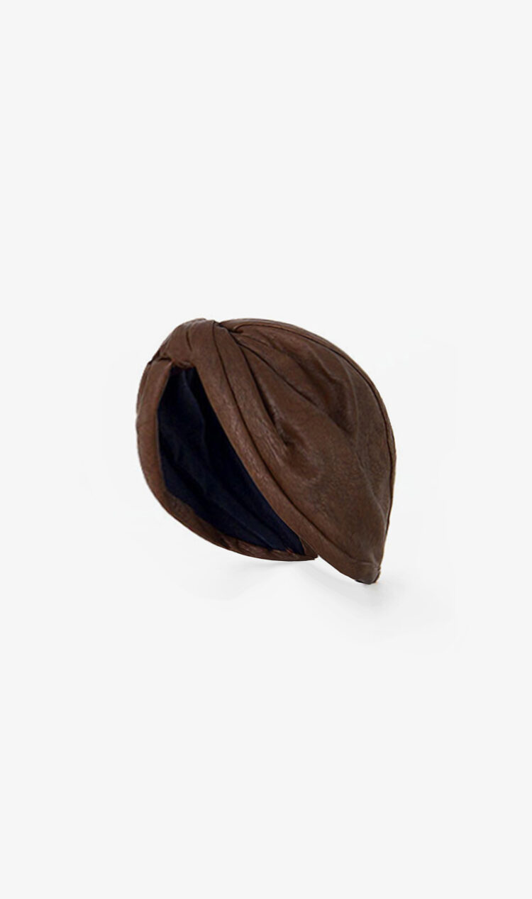Chocolate faux leather headband