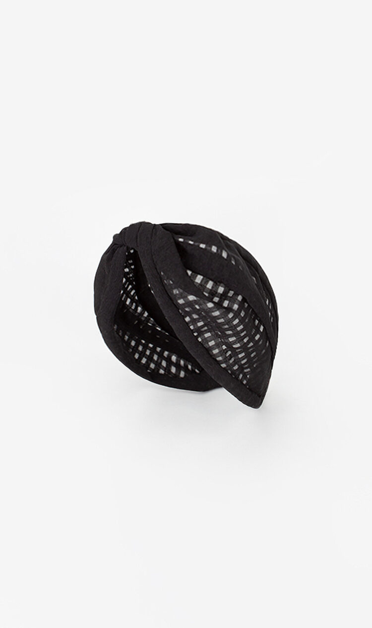 Black gingham sheer headband