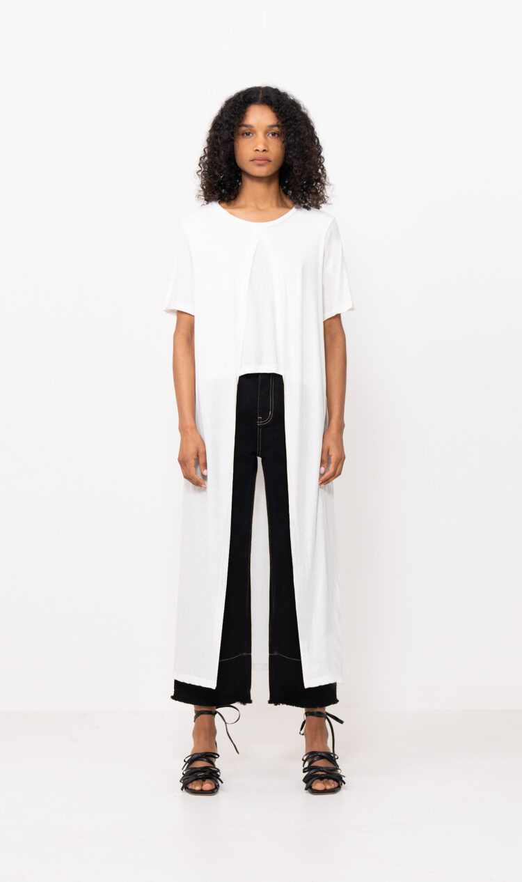 White layered t-shirt dress