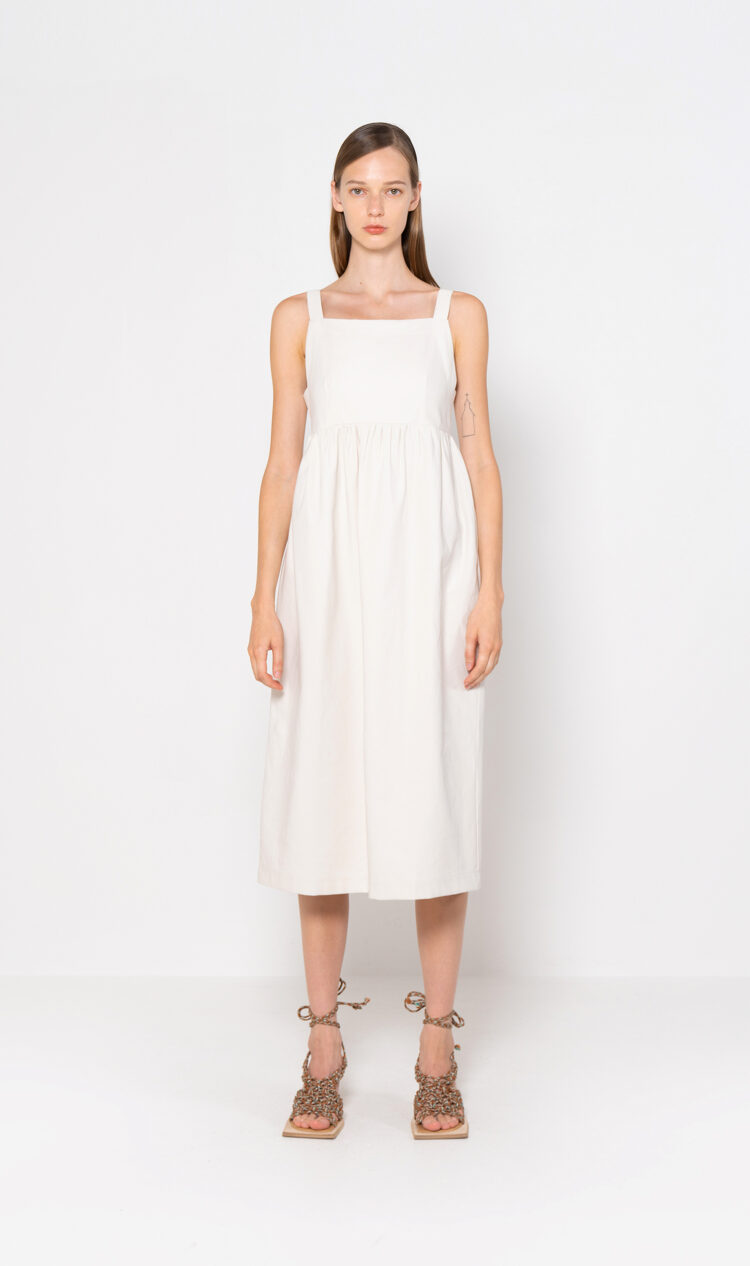 Cream pinafore dress