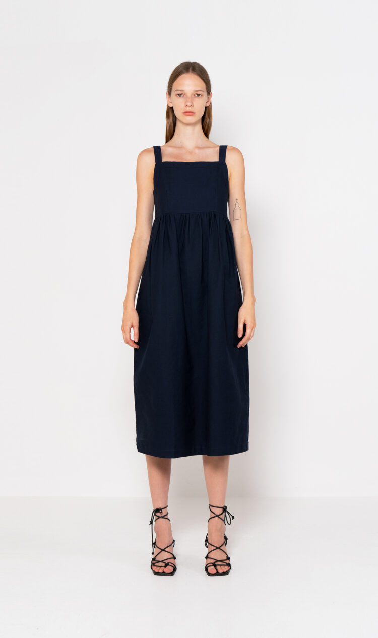 Navy pinafore dress