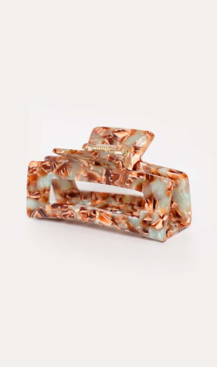 Espresso square hair claw