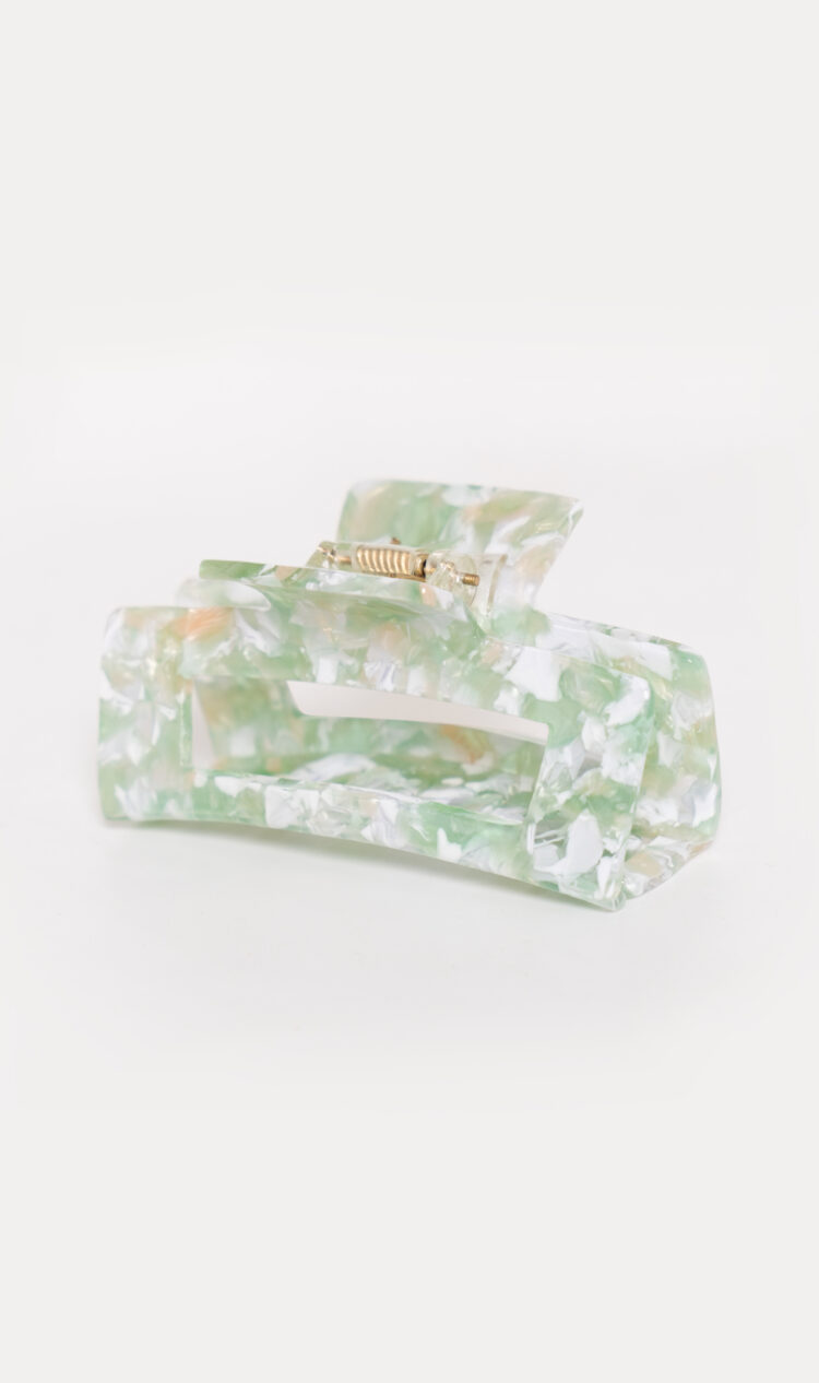 Seafoam square hair claw