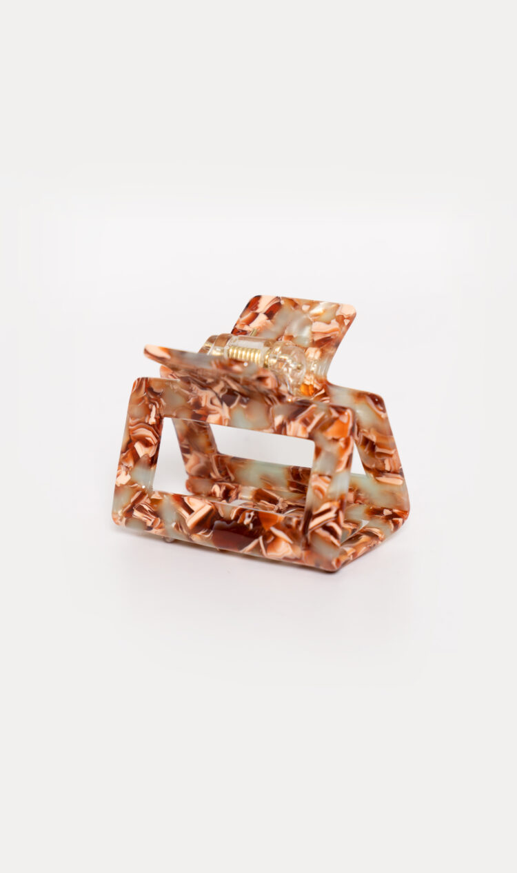 Espresso mini square hair claw