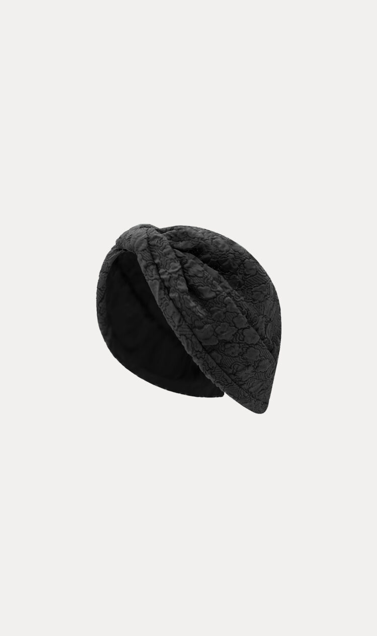 Black flower embossed headband