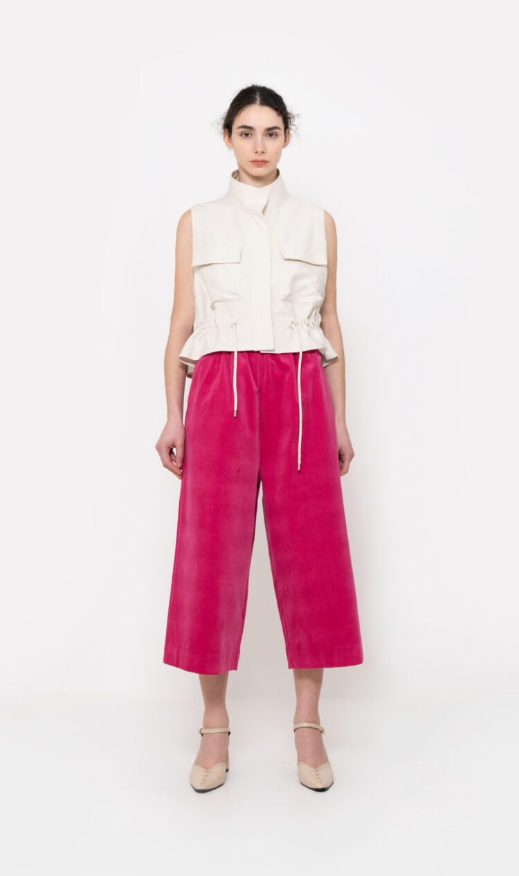 Pink corduroy culottes