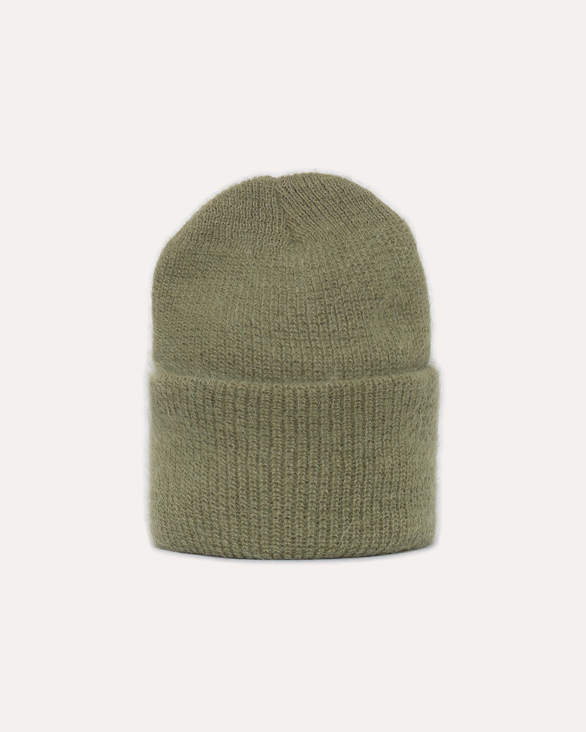 KHAKI ANGORA BEANIE