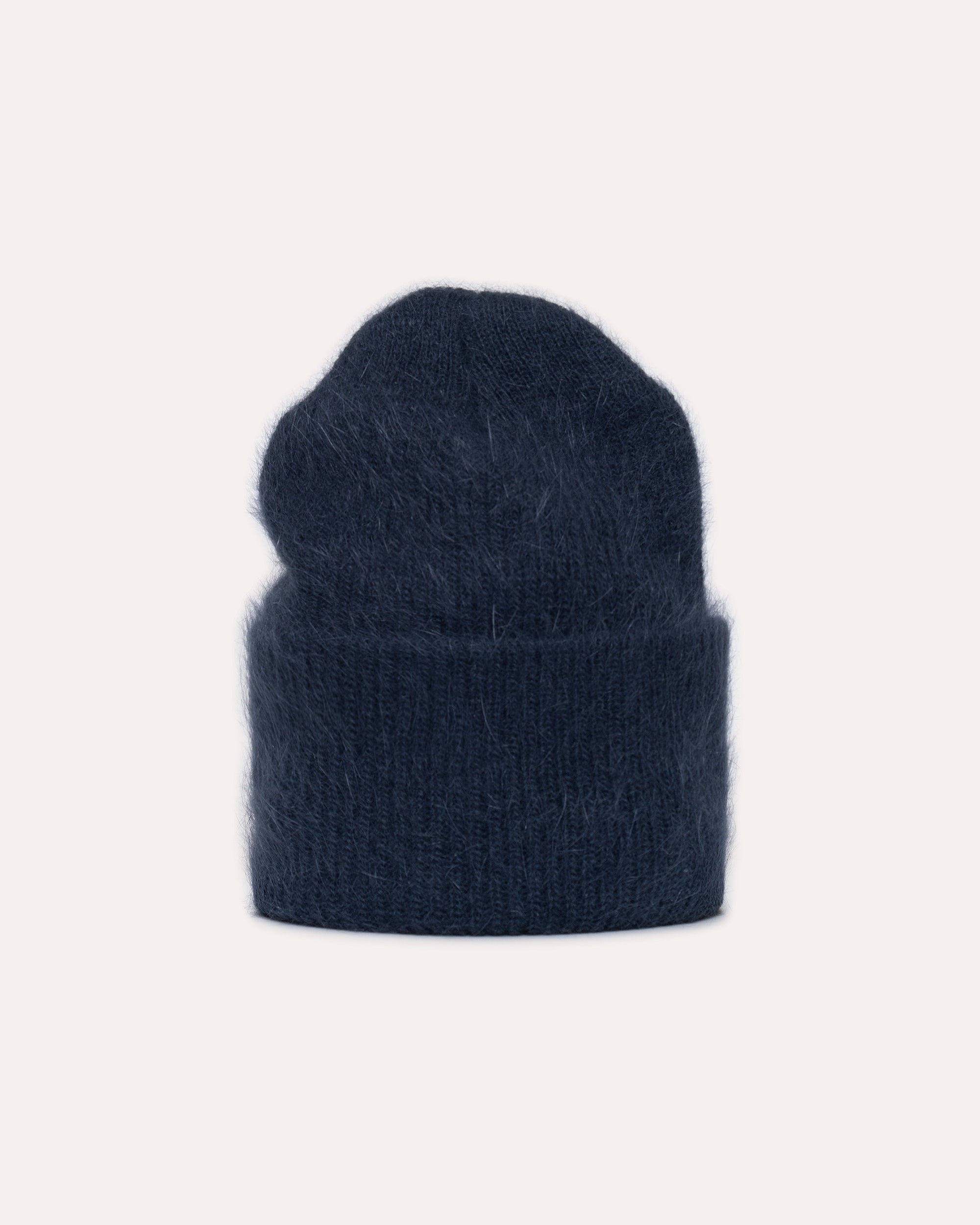 NAVY ANGORA BEANIE