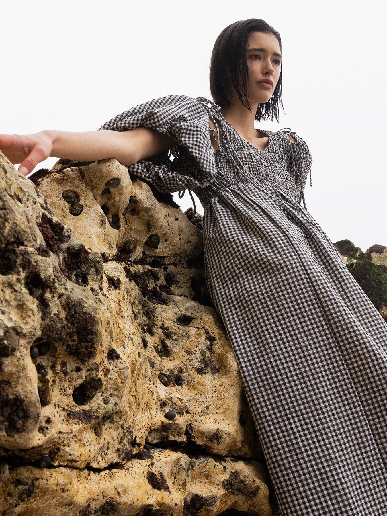 Black Check Puff Sleeve Tie Dress – EMIN + PAUL