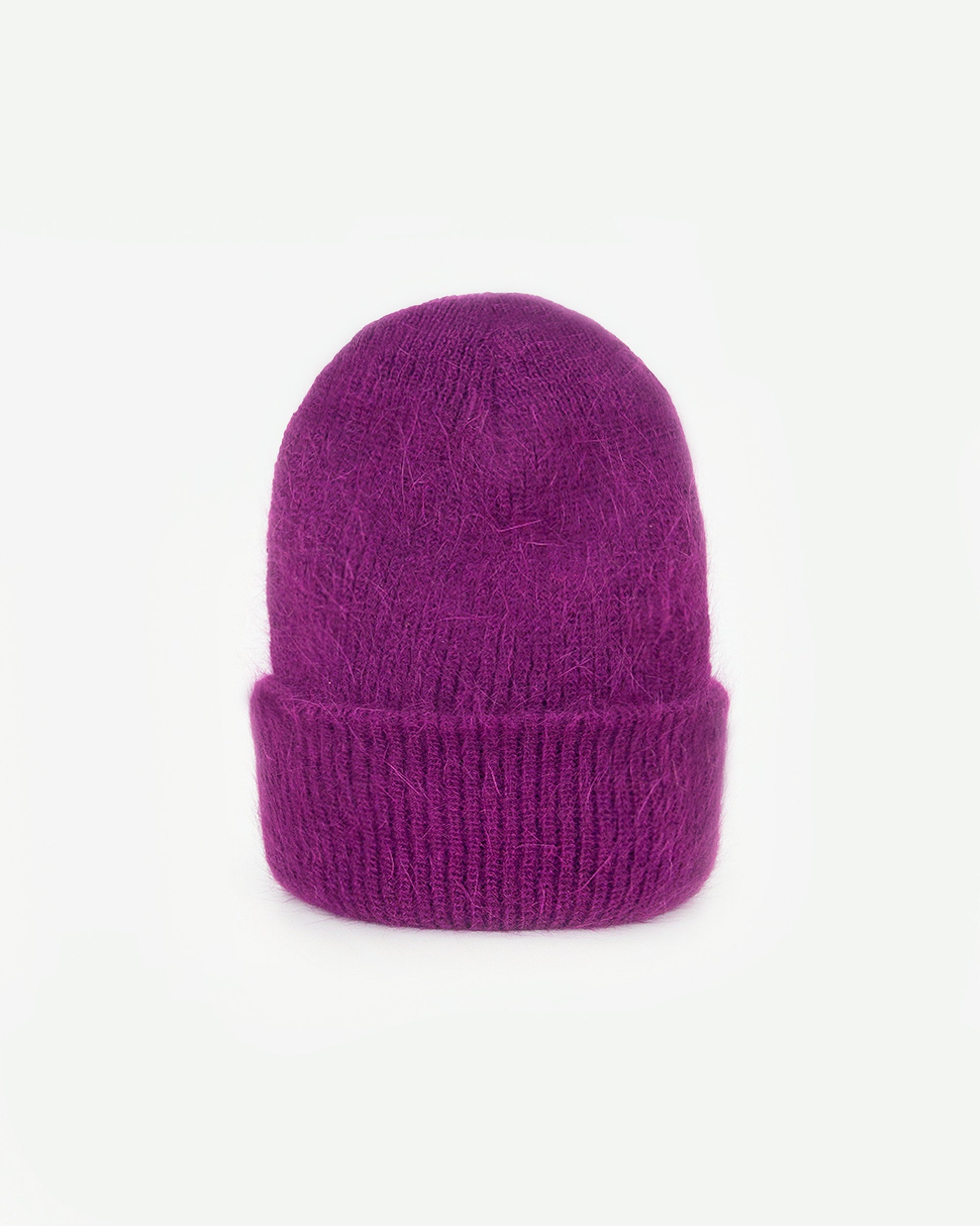 PURPLE ANGORA BEANIE