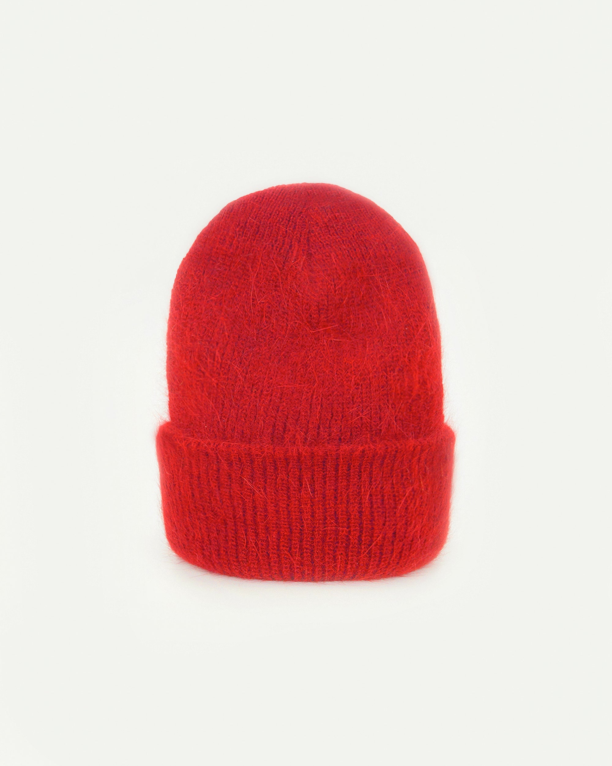 RED ANGORA BEANIE