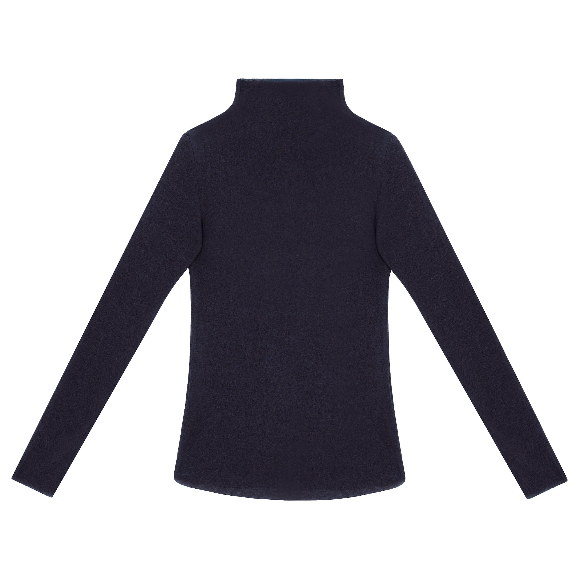 Navy Funnel Neck Long Sleeve Top