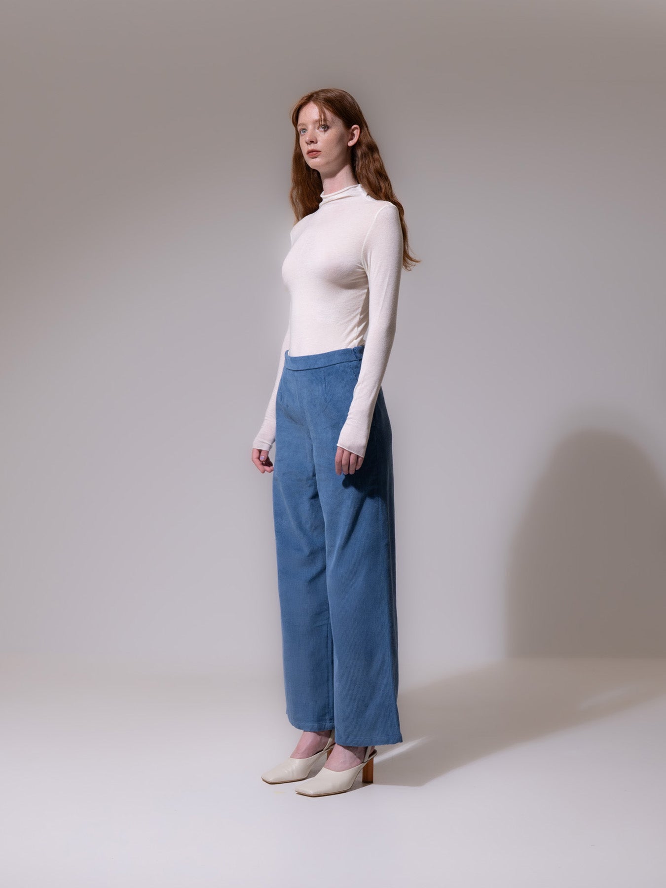 Off-White Funnel Neck Long Sleeve Top