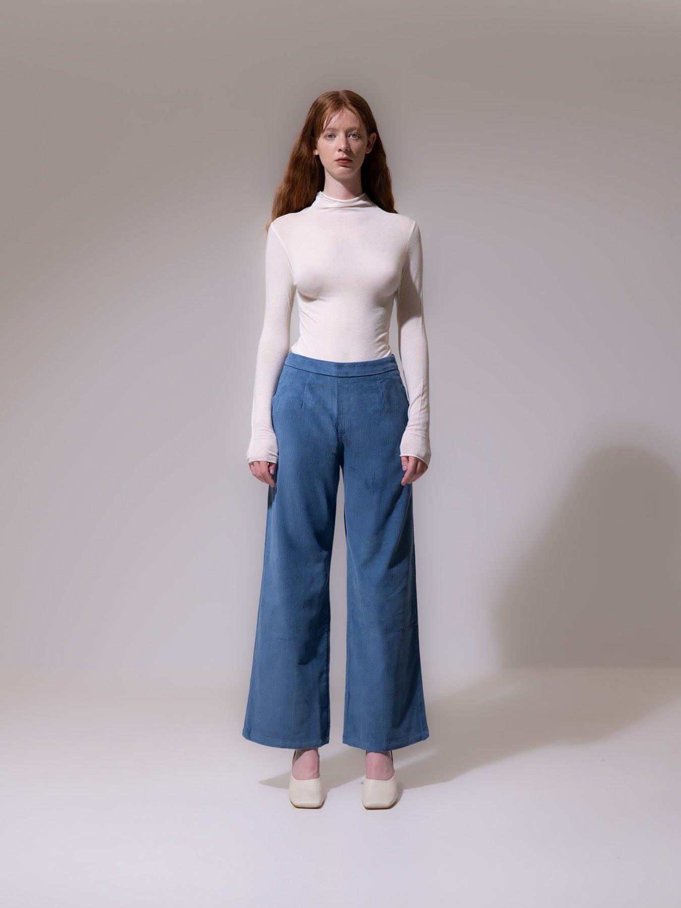Off-White Funnel Neck Long Sleeve Top