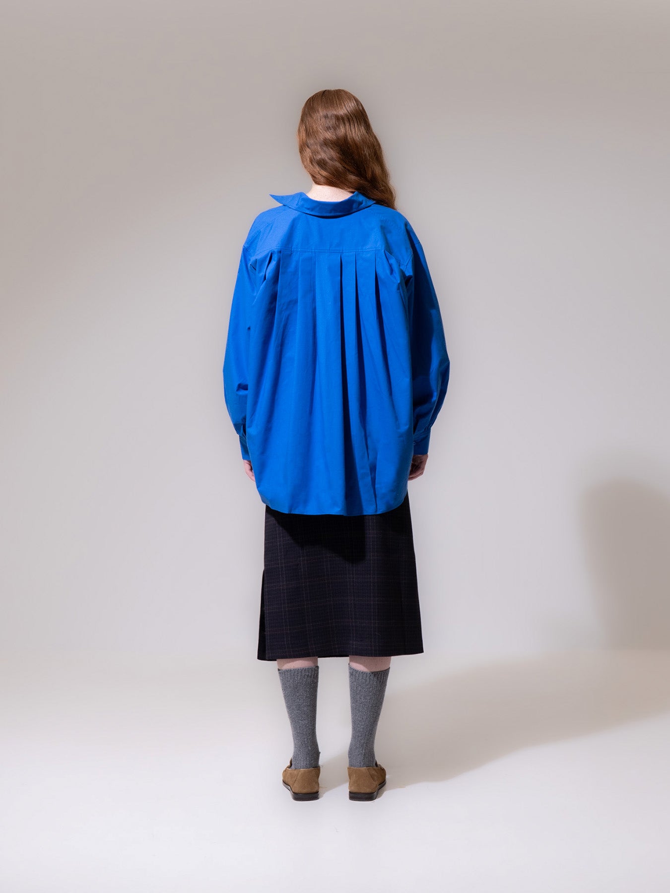Cobalt Gather Cuff Long Sleeve Shirt