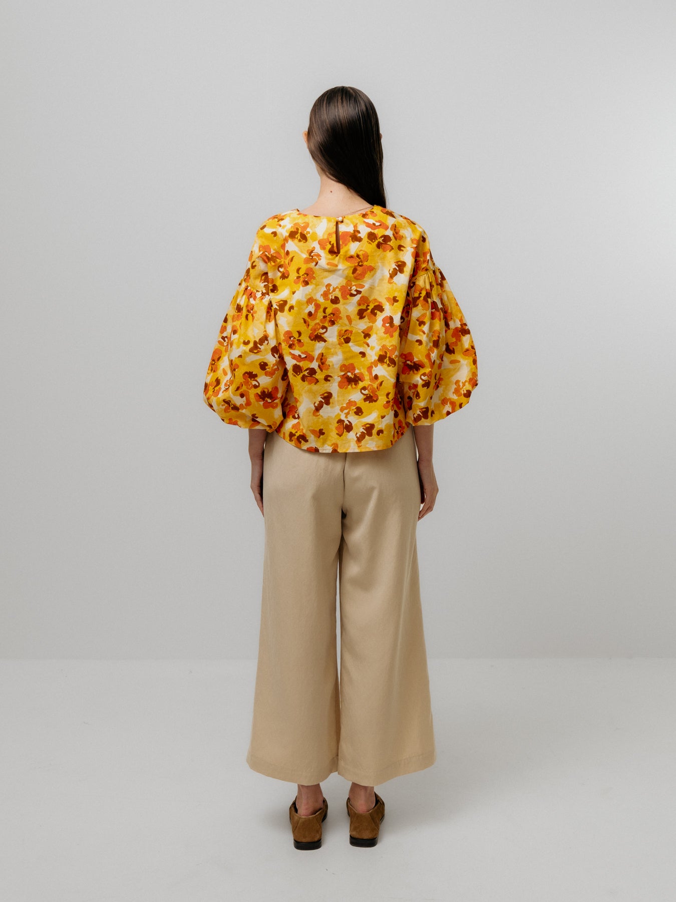 Yellow Puff Sleeve Blouse
