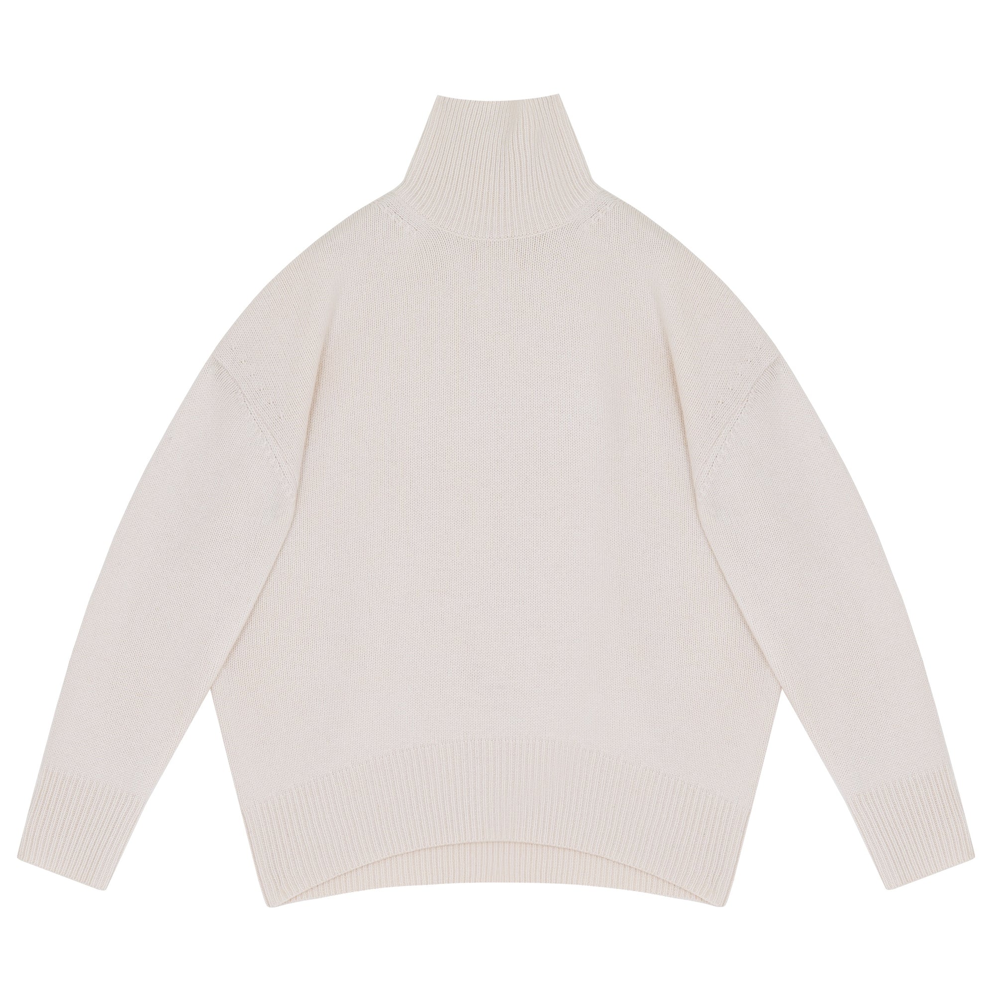 Cream Slouchy Turtleneck