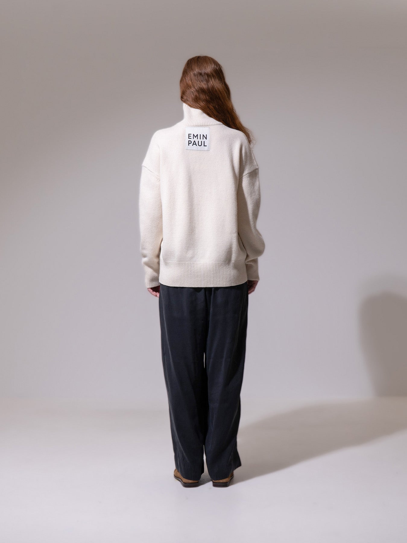 Cream Slouchy Turtleneck