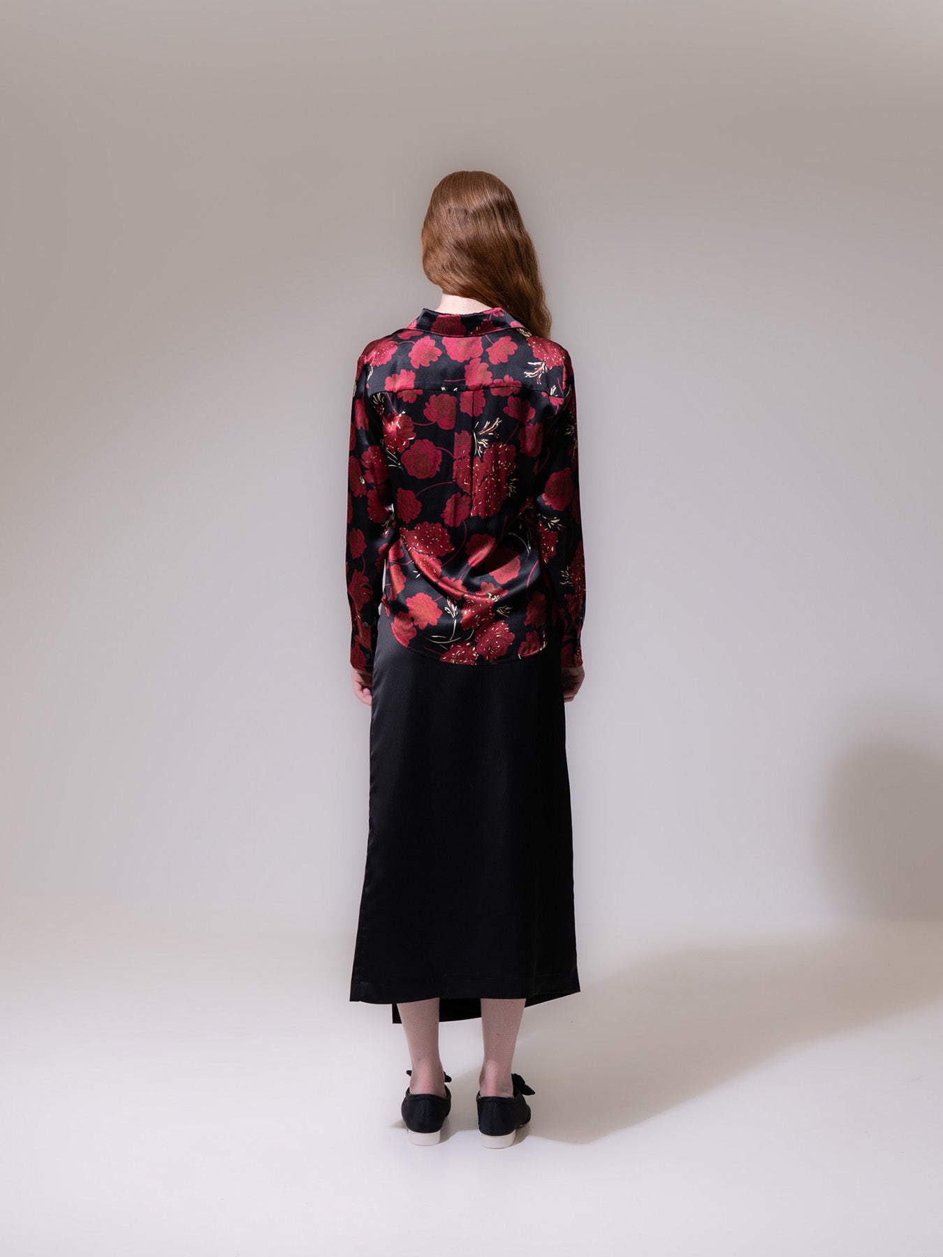 Black Wrap Around Silky Skirt