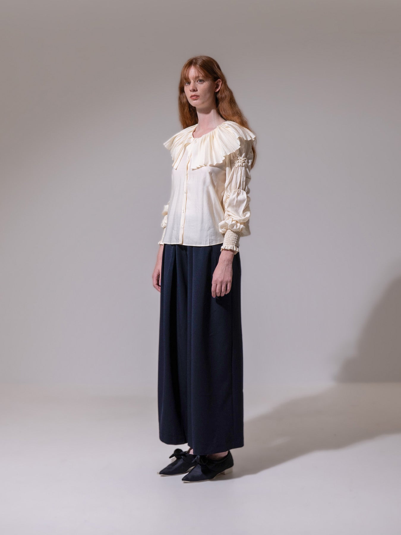Butter Pleated Collar Blouse