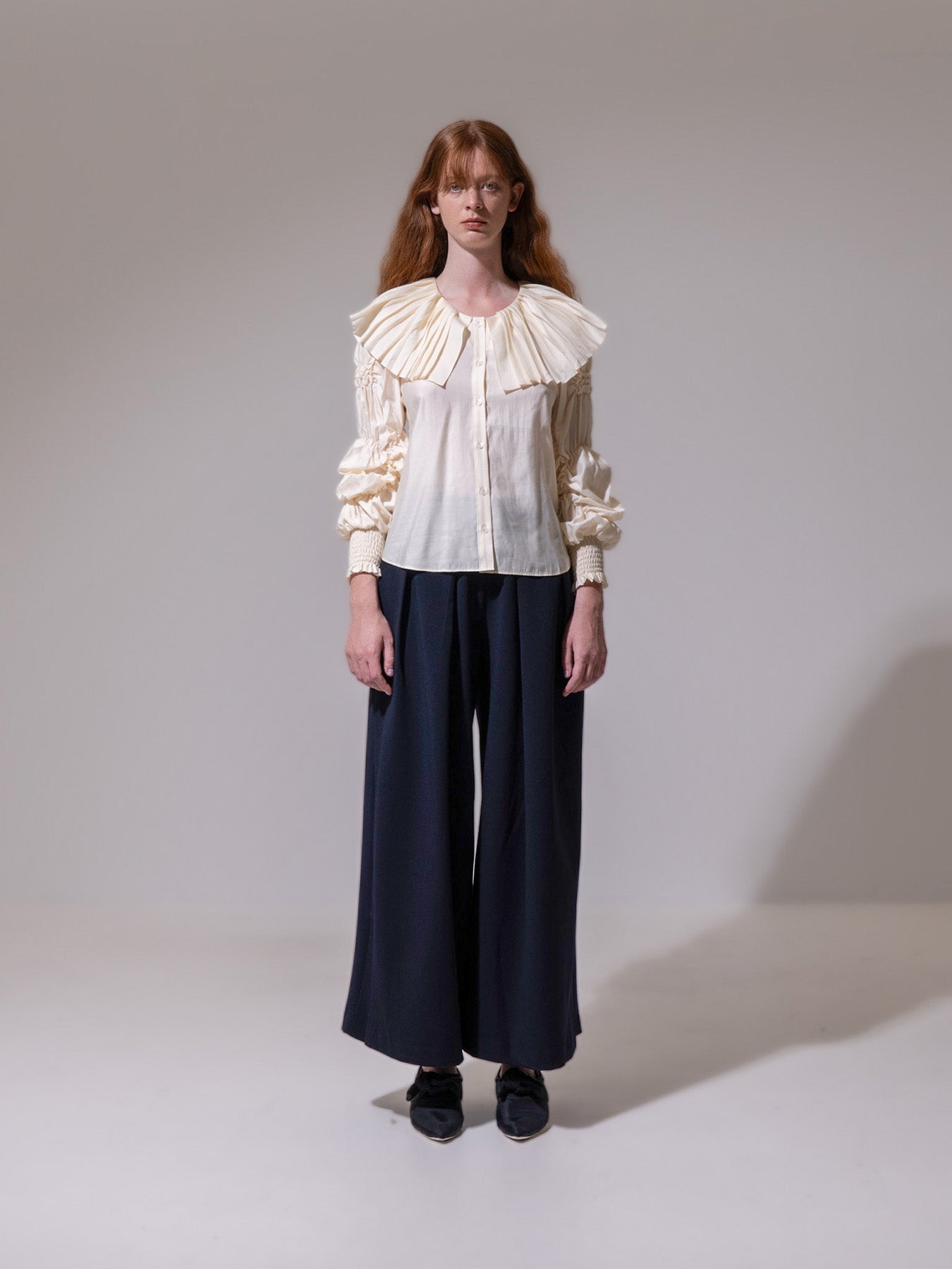 Butter Pleated Collar Blouse