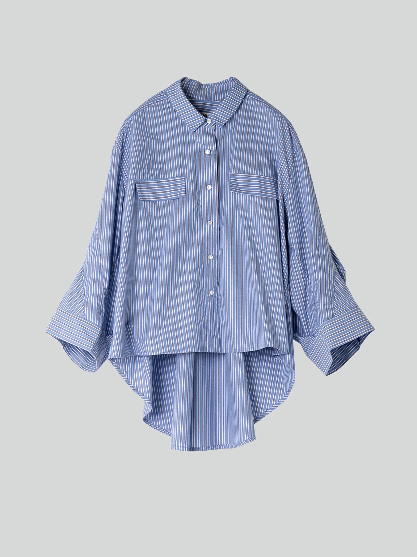 Striped Pintuck Sleeve Shirt