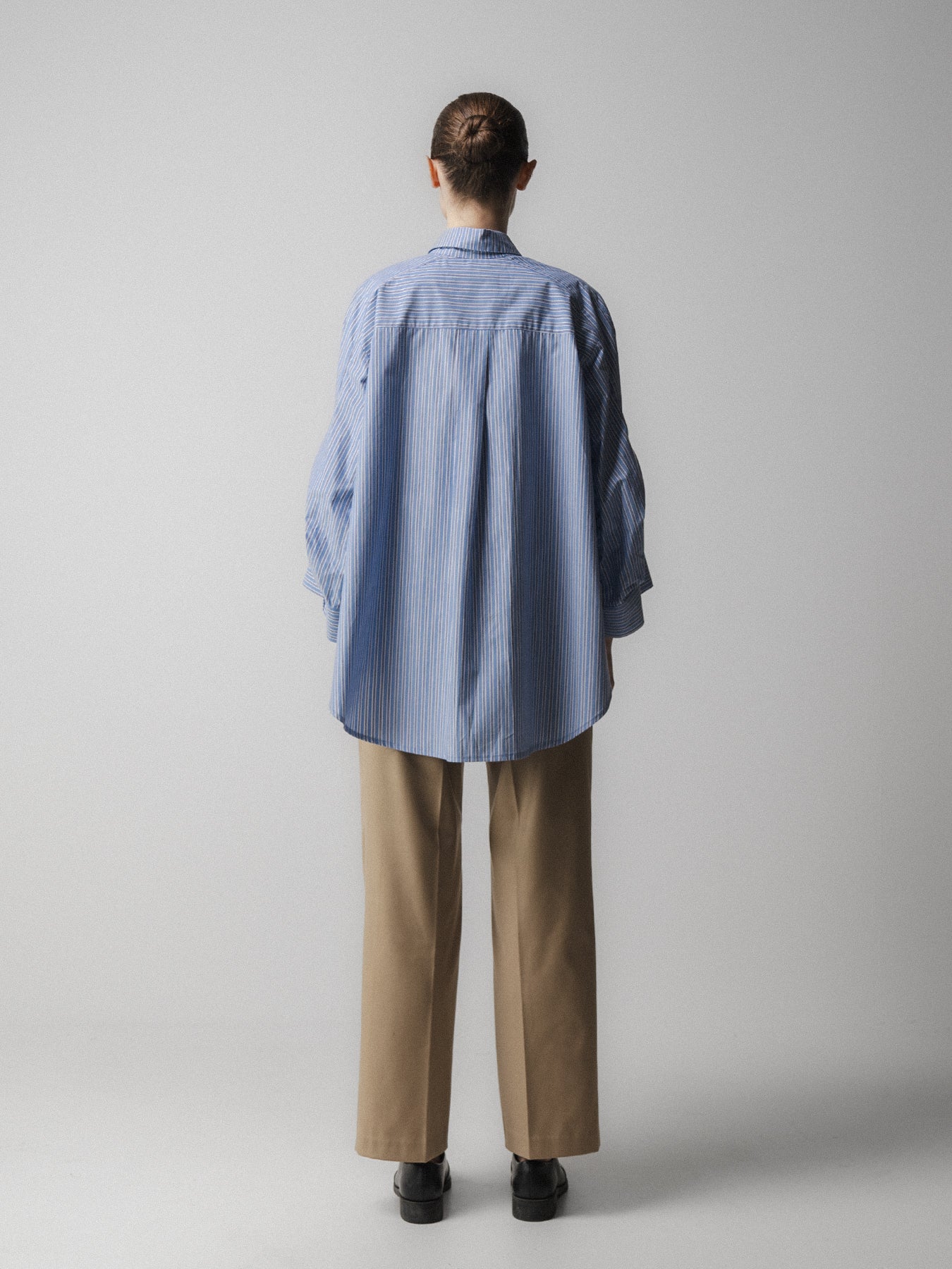 Striped Pintuck Sleeve Shirt