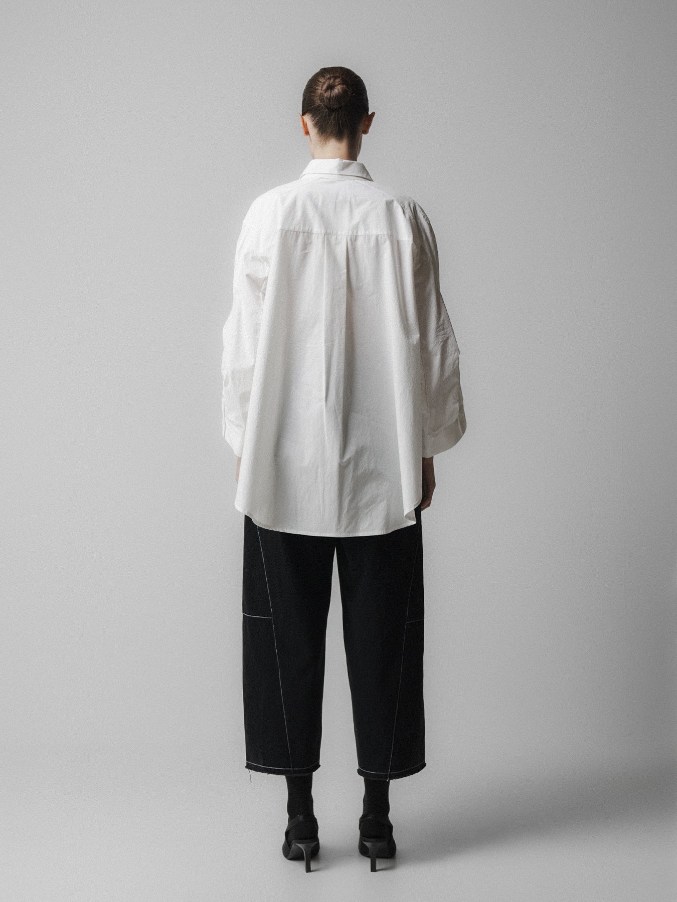 White Pintuck Sleeve Shirt