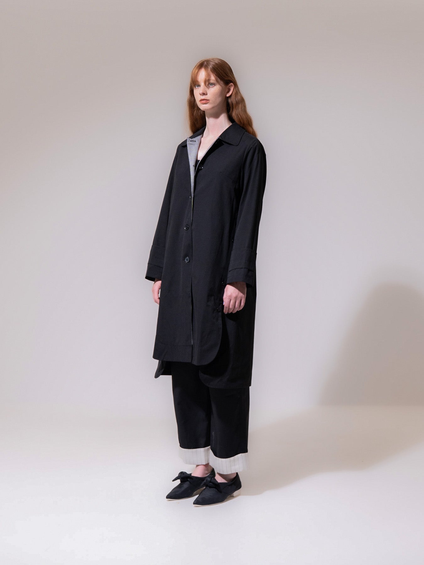 Black Swirl Trench Coat