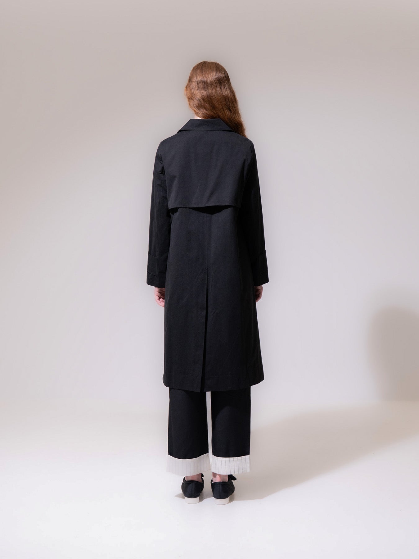 Black Swirl Trench Coat