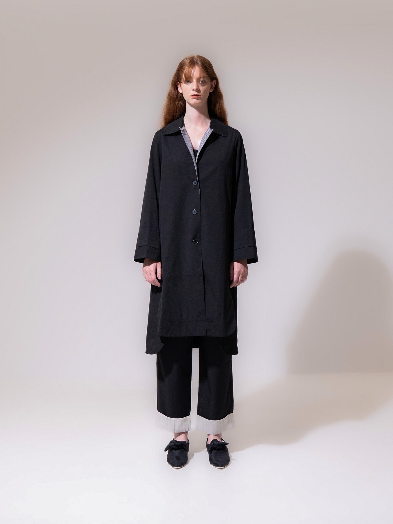 Black Swirl Trench Coat