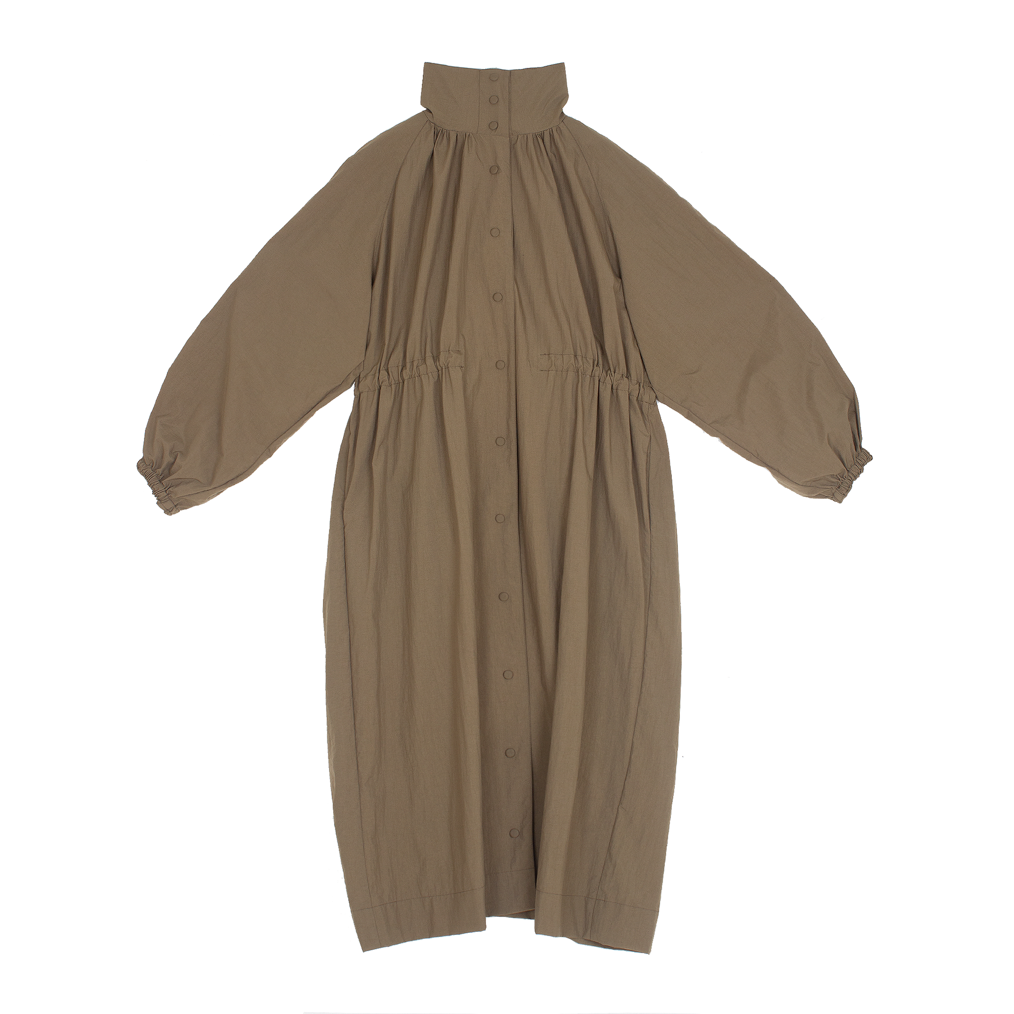 Khaki Adjustable Waist Raincoat