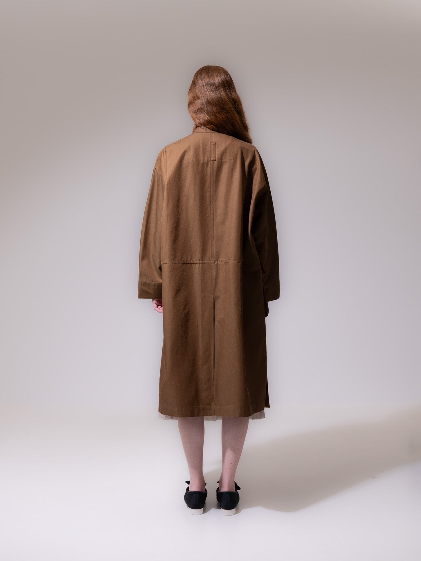 Brown Funnel Neck Utility Coat