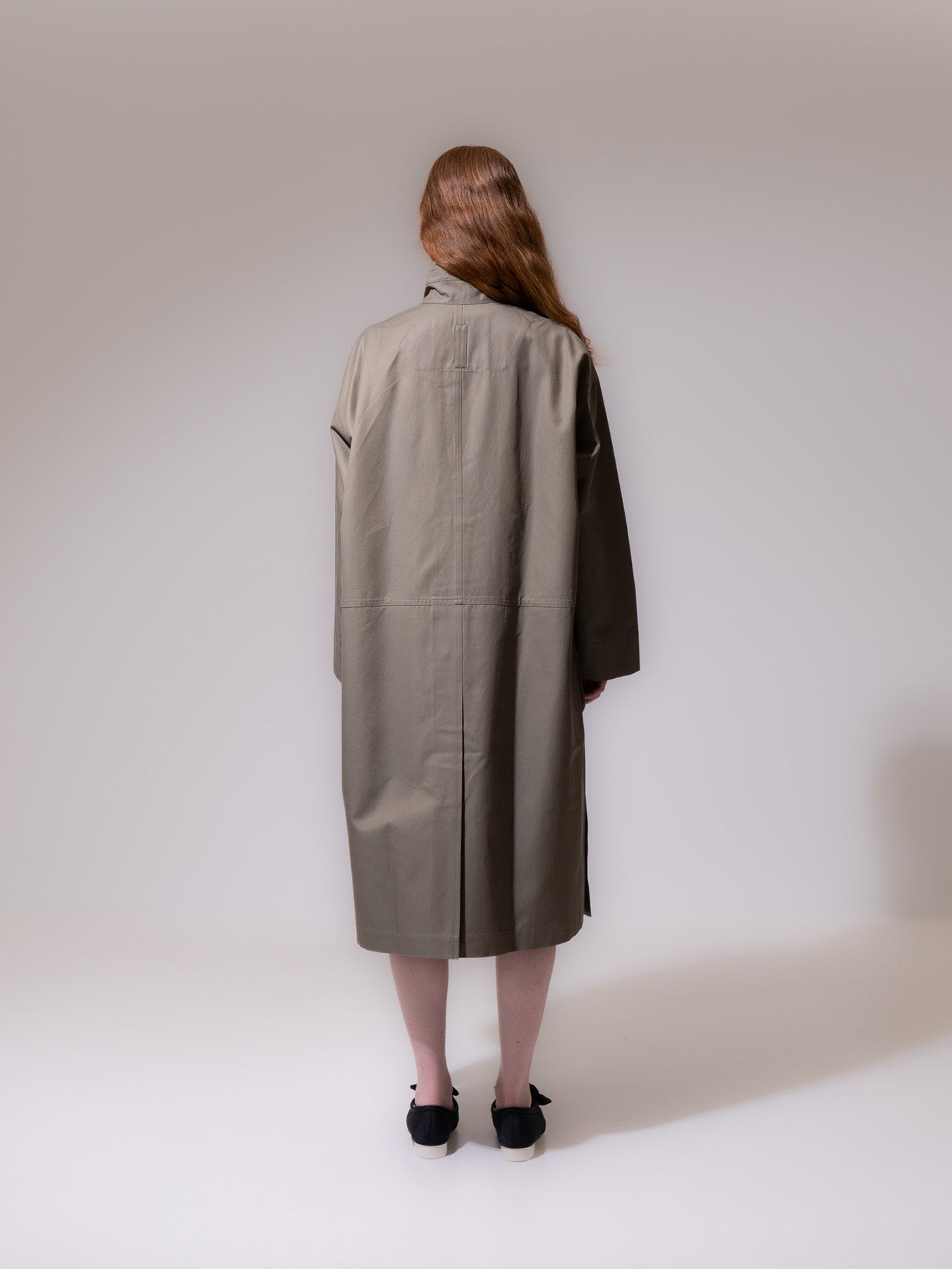 Khaki Funnel Neck Utility Coat