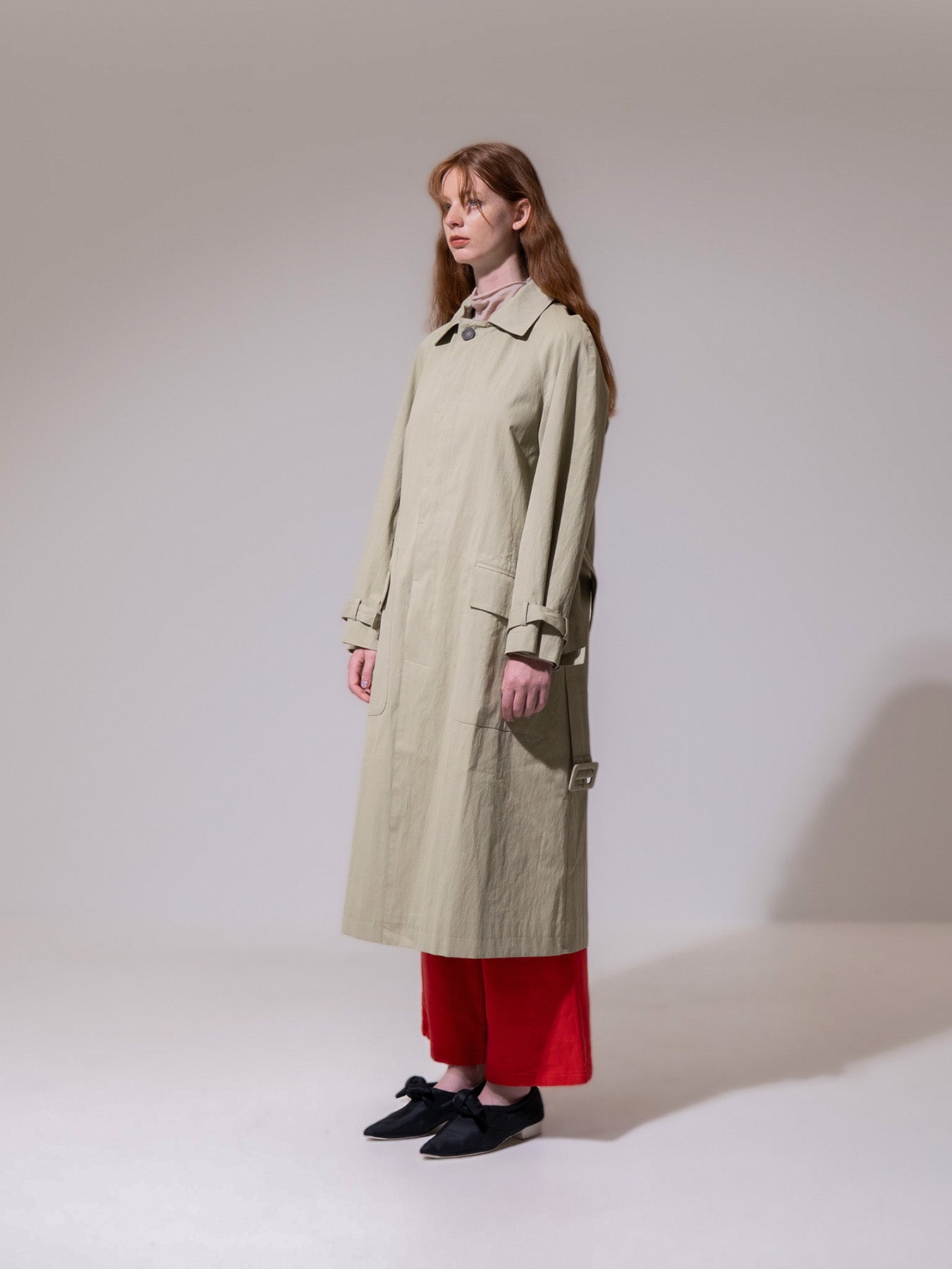 Olive Belted Trench Coat
