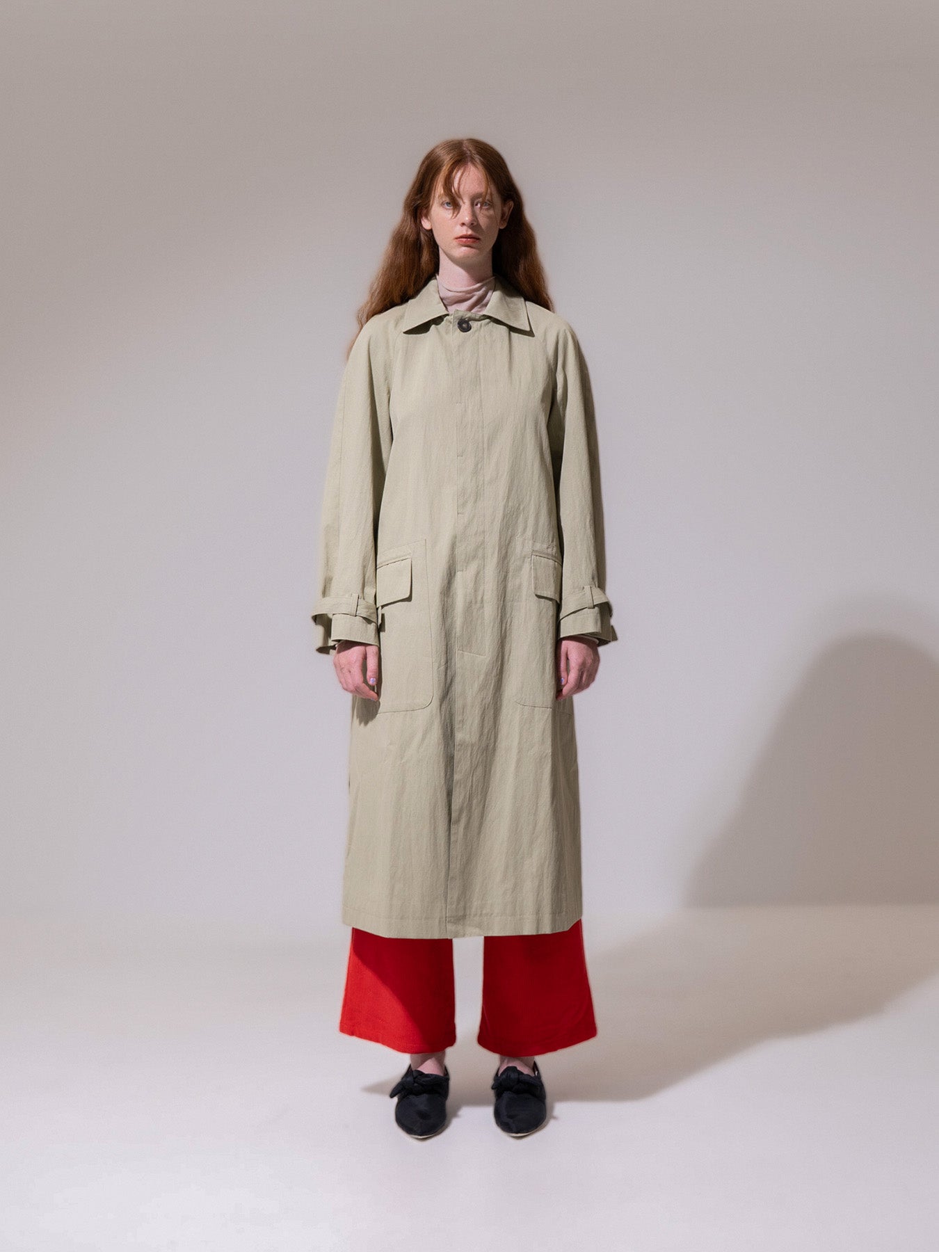 Olive Belted Trench Coat