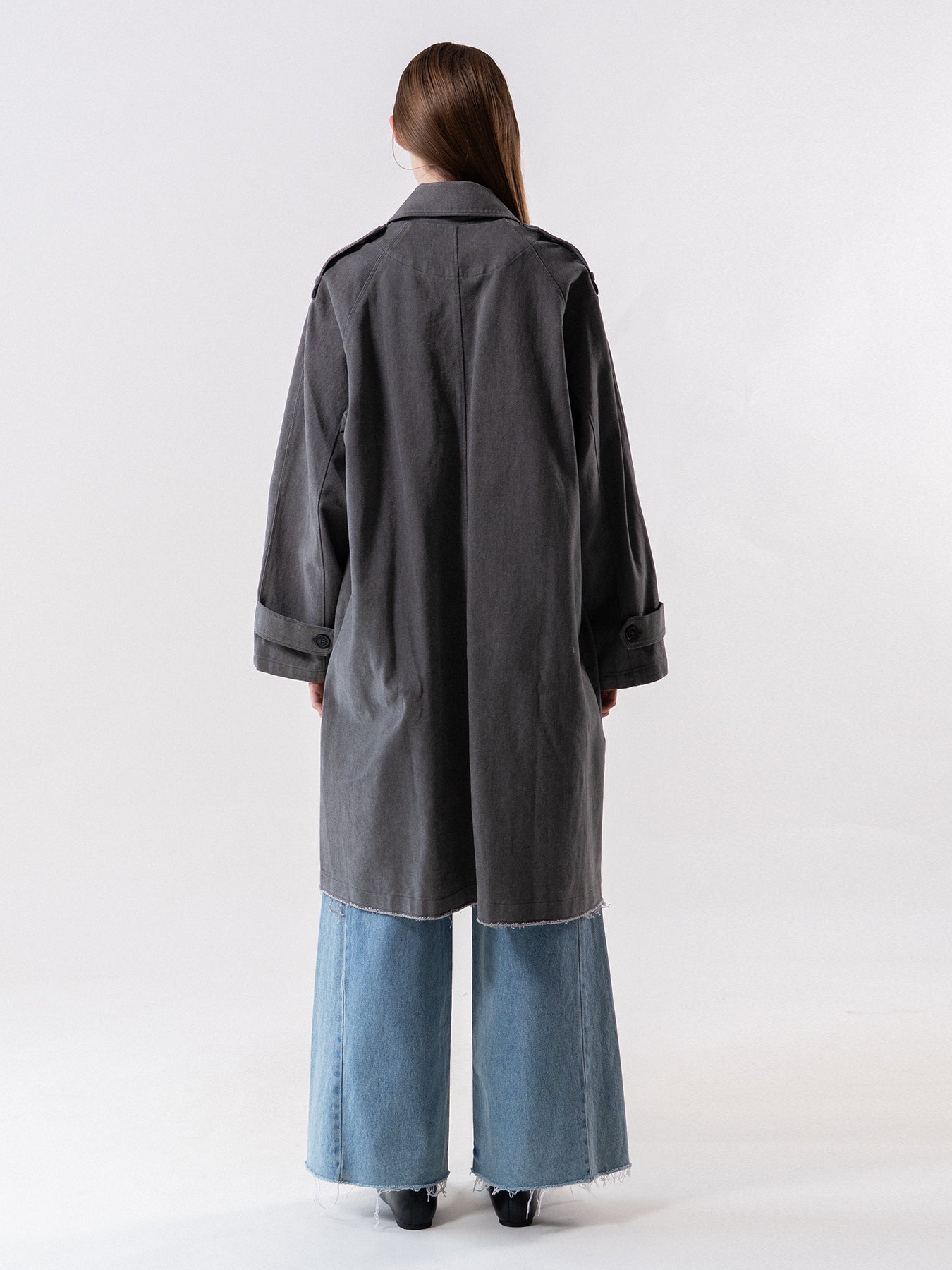 Grey Oversized Half Trench Coat – EMIN + PAUL